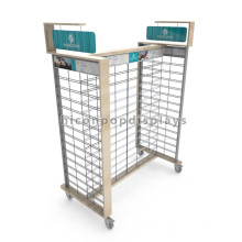 Free Design Metal Wire Gridwall Double Sided 4-Way Flooring Hanging Gift School Bag Display Stand